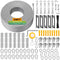 220 FT 1/8" Wire Rope Kit, 304 Stainless Steel Cable with M5 Turnbuckles, Vinyl Coated String Lights Hanging Wire for