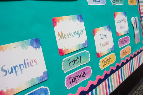 Watercolor - Classroom Jobs Mini Bulletin Board