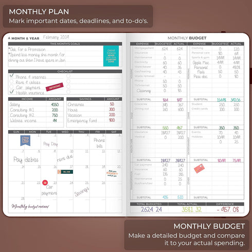 Clever Fox Budget Planner - Expense Tracker Notebook. Monthly Budgeting Organizer, Finance Logbook & Accounts Book, Bill Tracker, A5 (Brown) by Clever Fox