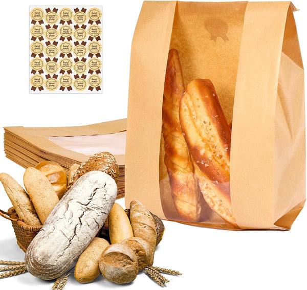 Moretoes Sourdough Paper Bread Bags, 25 Packs Bread Bags for Homemade Bread