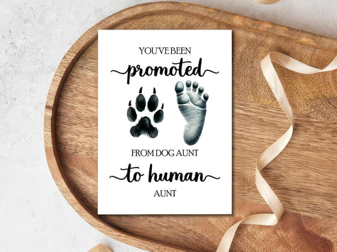 HoHi93Art Promoted From Dog Aunt To Human Aunt Card - Dog - Pregnancy - Announcement - Greeting - Card For Sister