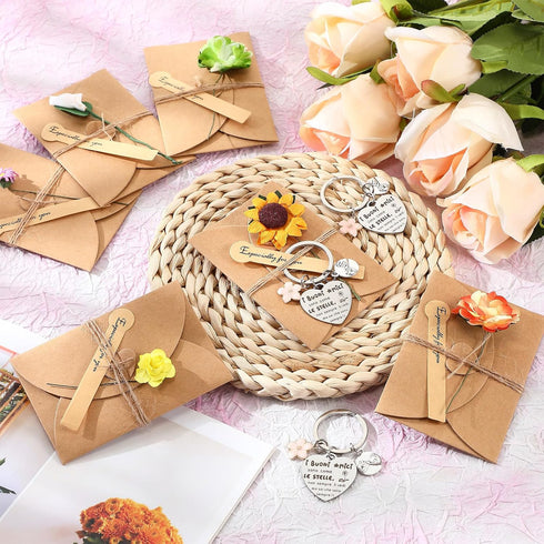 6 Sets 6 6 Tenare of Gifts for Friends Friendship Gifts Stainless Steel Friendship Keychains Envelopes for Greeting