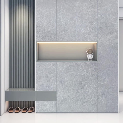 Silver Grey Contact Paper 16"x198" - Peel and Stick Waterproof Decorative Self-Adhesive Vinyl Wrap for Cabinets and
