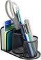 Desktop Organizer, Pen Cup, Mail Sorter, Accessory Storage for Workspace, Office, Metal Mesh, Black