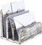 Wooden Mail Holder with 3 Slots, Desk Organizer for Paper and Document Storage, Old White