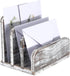 Wooden Mail Holder with 3 Slots, Desk Organizer for Paper and Document Storage, Old White