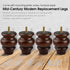 La Vane 3.5 Inch 9cm 4PCS M8 / Classic Bun Feet, Solid Wood Furniture Legs with Bolt & Mounting Plates, Small Size