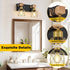 2-Light FadimiKoo Rustic Style Wood Bathroom Wall Sconces, Black Gold Bathroom Vanity Light Fixtures with Metal Shade