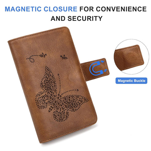 Cute Server Book for Waitress, Serving Book with Zipper Pocket and Magnetic Closure, Leather Waitstaff Organizer