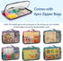 6pcs Rexmica Board Game Storage Bag with Zipper Bags, Board Game Organizer and Storage with Cover for Office Supplies