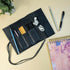 Hide & Drink, Rustic Pencil Roll Pouch, Multi-Purpose Storage Wrap for Scissors, Earphones, Organizer for Craft, Full Grain Leather, Handmade, Charcoal Black by Hide & Drink
