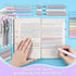 Clear Pencil Case with 12 Colors Highlighter, 5 Quick Dry Retractable Black Ink Pens, 6 Mechanical Pencils, 6-in-1