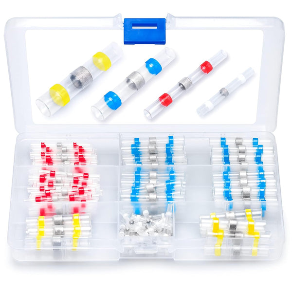 Wirefy 110 PCS Solder Seal Wire Connectors Kit - Waterproof Solder Sleeves, Self Soldering Wire Connectors, Set 26-10