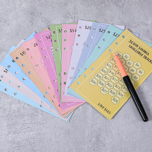 Matwsec 48 100 6 A6 Sheets Envelopes Money Saving Challenge Binder Trackers, Ring Binder Savings Challenge Trackers