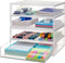 STORi Chloe Space-Saving Clear Drawer Organizer with 4 Wide Drawers for Office, Kitchen, Beauty Supplies, Made in USA