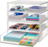 STORi Chloe Space-Saving Clear Drawer Organizer with 4 Wide Drawers for Office, Kitchen, Beauty Supplies, Made in USA