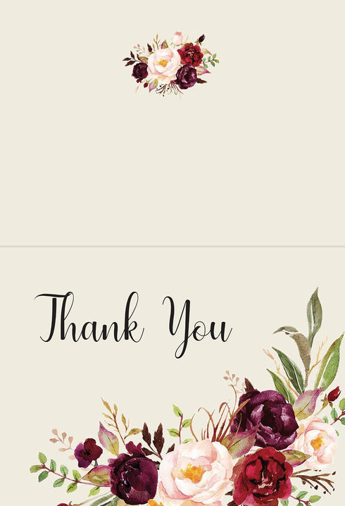 MPC Brands 50 80 lb Personalized Sympathy Thank You Cards with Message Inside Custom Funeral & Bereavement Thank You