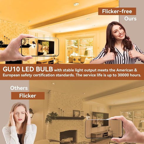 comzler GU10 LED Bulb Dimmable, 50W Halogen Equivalent 2700K Soft White GU10 Replacement, Pack of 6