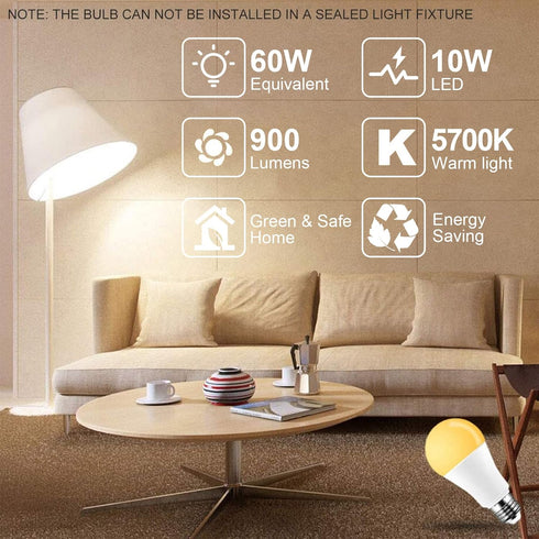 SUNNEST Color Changing LED Light Bulb, 900LM Dimmable E26 10W (60W Equivalent) RGBW, Mood Light with Remote, 120 Colors