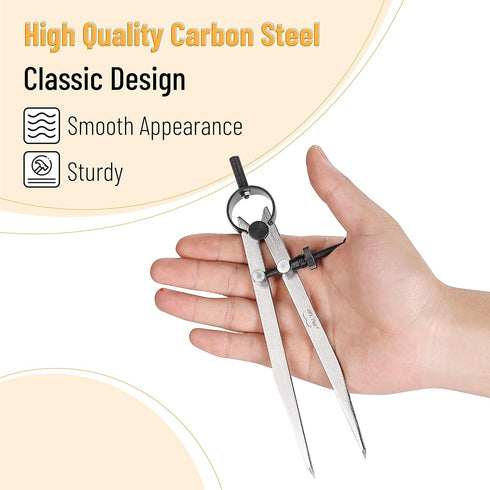 Mr. Pen Adjustable Divider Leather Compass - 8 Inch Lockable Metal Compass for Leather and Woodworking