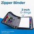 Case-it Classic Zipper Binder - 2-Inch O-Rings, 350 Sheet Capacity, Multiple Storage Pockets, Shoulder Strap