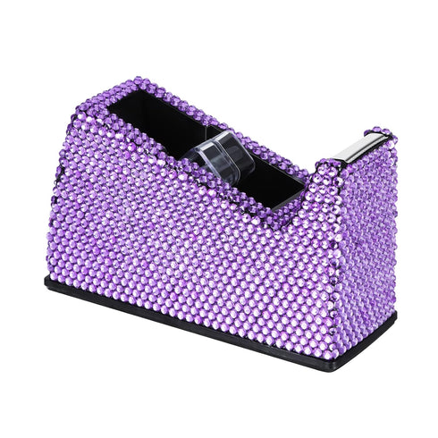 Bling Crystal Luxury Handmade Diamond Desktop Tape Dispenser - Fashion Girls Women Office (Purple)
