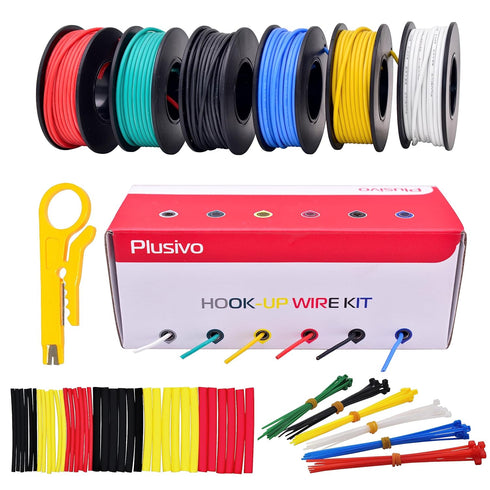 22 22 23ft/7m 6 AWG Stranded Wire Kit Silicone Coated Copper Wires Gauge Pre-Tinned Each Spool, Colors (Black, Red