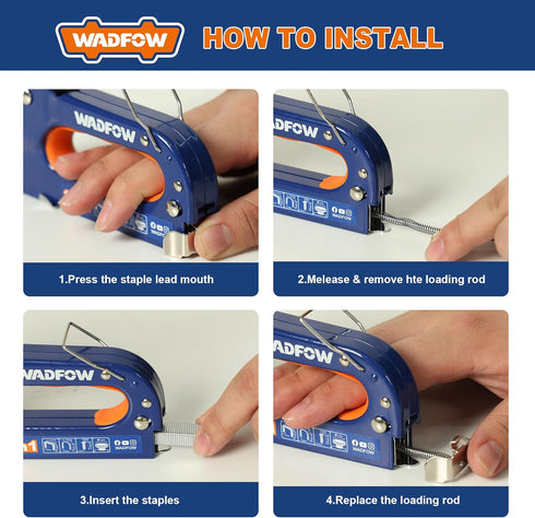 Heavy Duty 3-in-1 Stapler Gun with 3,000 Staples: Manual Brad Nailer and Power Adjustment Stapler Gun for DIY