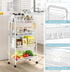 4-Tier 3 SYKIARIOL Metal Utility Cart, Mesh Wire Rolling Cart on Wheel, Storage Trolley with Easy Assembly, Organizer