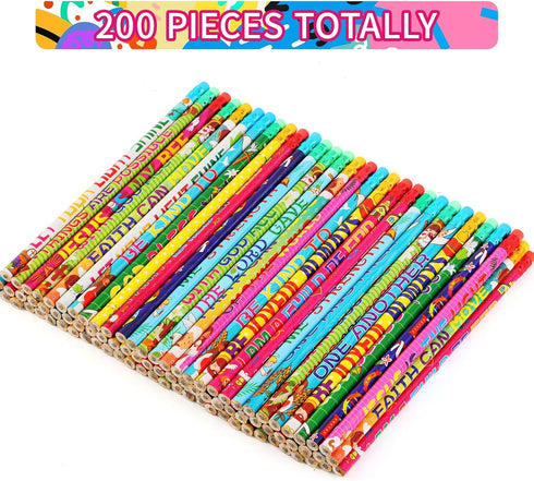 Kolewo4ever 200 Pieces Bible Verses Pencils Religious Pencils Christian Pencils with Inspirational Scripture for Students Teacher Classroom Religious School Supplies,20 styles (200) by Kolewo4ever