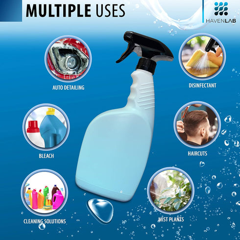 32oz 3 Pack Reusable Plastic Spray Bottle Sprayer for Auto Detailing, Water Plants, Grilling, Haircuts, Cleaning