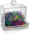 Officemate Clear Self-Dispensing Paper Clip Holder w/250 Assorted Color Paper Clips (93697)
