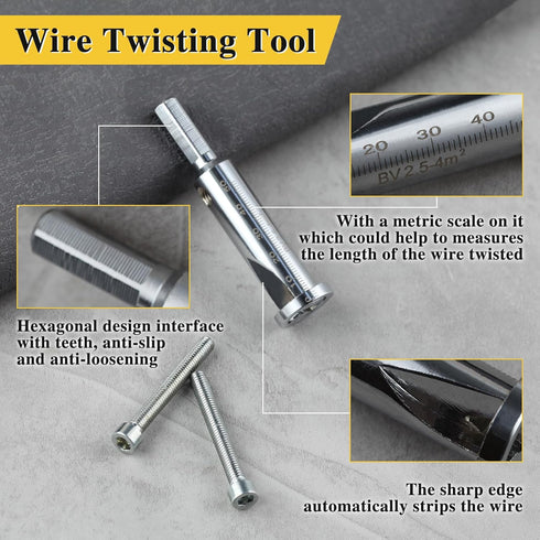 Wire Twisting Tool, 2 in 1 Electrical Drill & Manual Wire Stripper Cable Twister for Power Drill Drivers