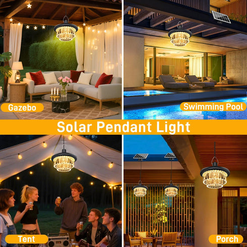HOMEAN 222 800LM, 3 Solar Shed Light Otudoor - Solar Pendant Light Indoor Outdoor with LED Modes Motion Sensor