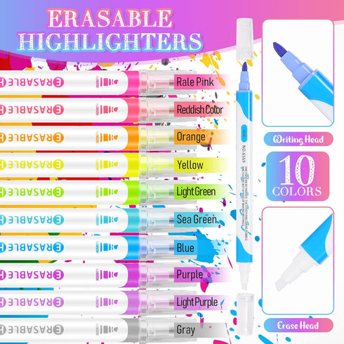 Zhehao 40 Pcs Erasable Highlighters Bulk, Double Head Liquid Highlighters in Assorted Pastel Colors