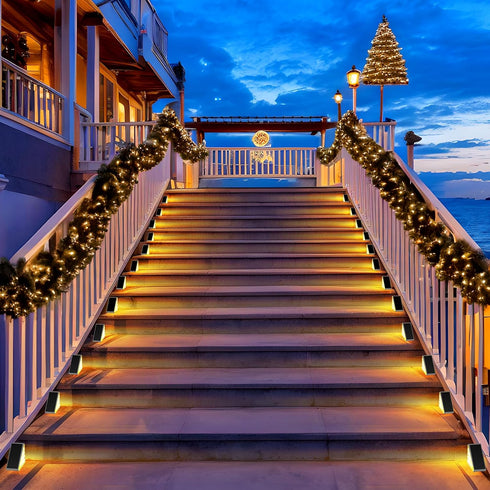 6 Pack IP67 AUDLES Solar Stair Lights Outdoor Stair Lights with Waterproof LED Solar Light for Outside Light Decor