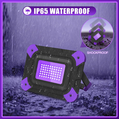 1Pack T-SUN Rechargeable Black Lights, Battery Powered Blacklights for Glow Party Fishing Cordless Black Light