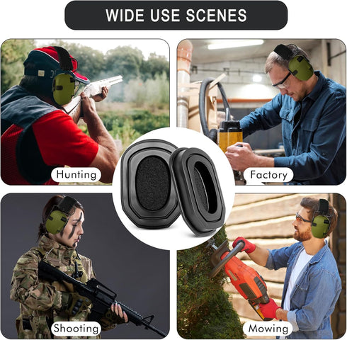GEVO 2 Pack Gel Ear Pads for Walker's Razor Earmuffs, Comfortable Replacement Ear Cups with TPU Leather Silicone Gel