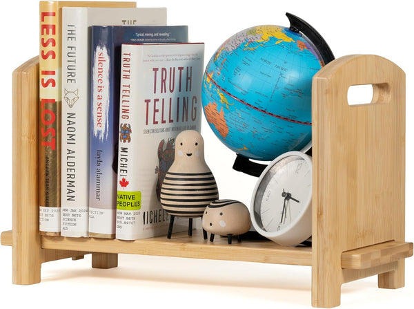 Adjustable Desktop Bookshelf - Sturdy Desk Bookshelf and Book Organizer - No