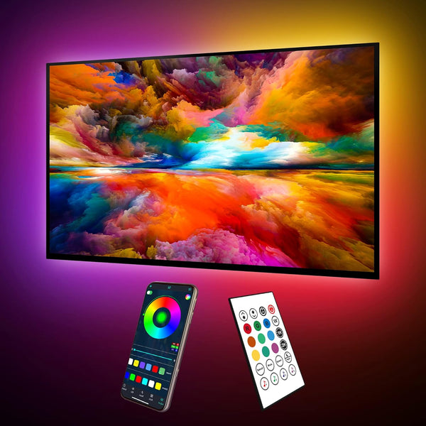 maylit ICRGB TV LED Backlight, 18ft Bluetooth LED Lights for TV 75-85in,