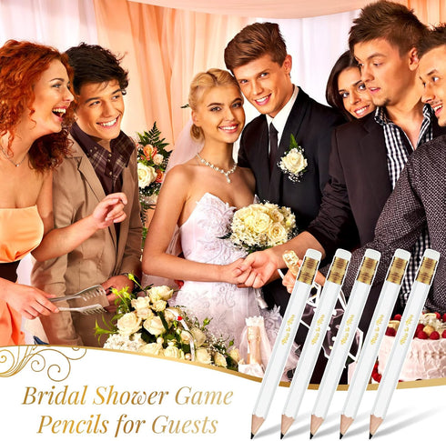 Chinco 72 Pieces Bridal Shower Game Pencils, Pre Sharpened Mini Short Pencils for Wedding Shower Favors