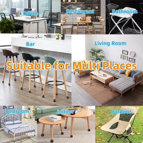 1" 12 Pack Rubber Chair Leg Tips Caps, Chair Leg Floor Protectors Rubber Feet Covers Non Slip Reduce Noise