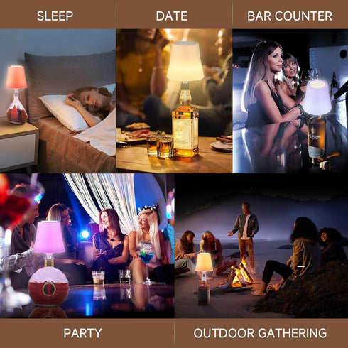 Dimmable 3 (2, Unique New Wireless Wine Bottle Lamp Rechargeable Color&RGB LED Bottle Lights for Liquor & Wine Bottles
