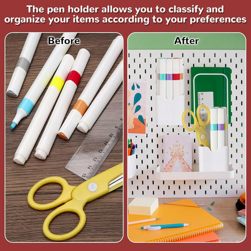 EMUTOL 2 Pcs Magnetic Pen Holders, Plastic Magnetic Dry Erase Marker Holder, Magnet Pen Pencil Marker Storage Organizer