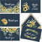 Gooji 4x6 Sunflower Thank You Cards (Bulk 20-Pack) Navy Blue Envelopes