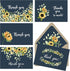 Gooji 4x6 Sunflower Thank You Cards (Bulk 20-Pack) Navy Blue Envelopes