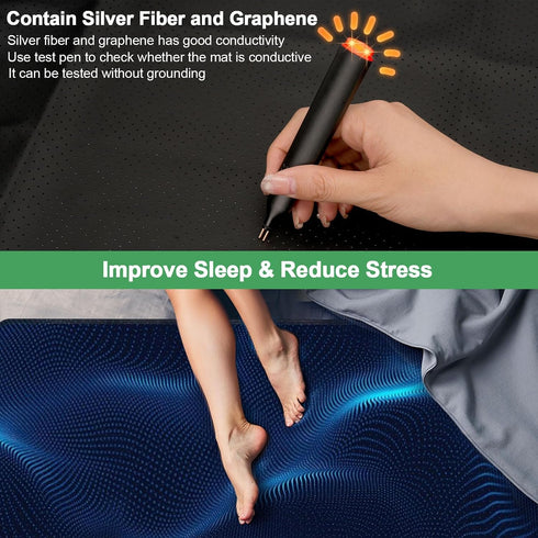 60"x27") Grounding Mat with Grounding Cord, Anti-Static Earthing Pad for Home & Bed Use, Non-Slip Soft Conductive Mat