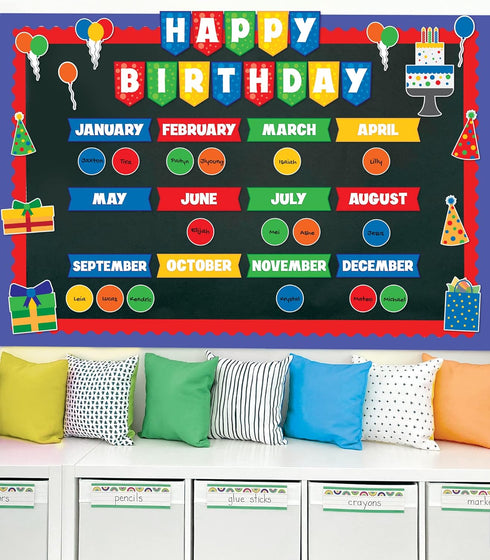 Carson Dellosa Birthday Fun Bulletin Board Set, Happy Birthday Banner and Cutouts for Party or Classroom Décor