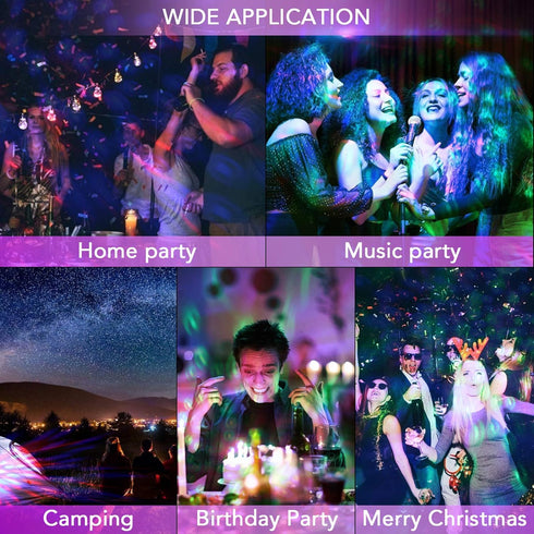 Lmaytech (2 Packs) USB Mini Disco Ball Party Lights, Sound Activated DJ Stage Strobe Lights, Portable Led Car