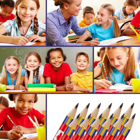 International Flags World Pencils: American, British, France, China, India with Erasers - 60 Pcs for School Supplies